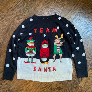 Woman's Unbranded Christmas Sweater XL/TG Black & White